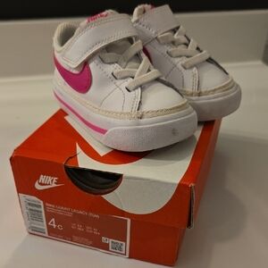 Nike Kids' White and Pink Sneakers